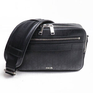 Christian Dior Safari Messenger Bag Shoulder Oblique Black